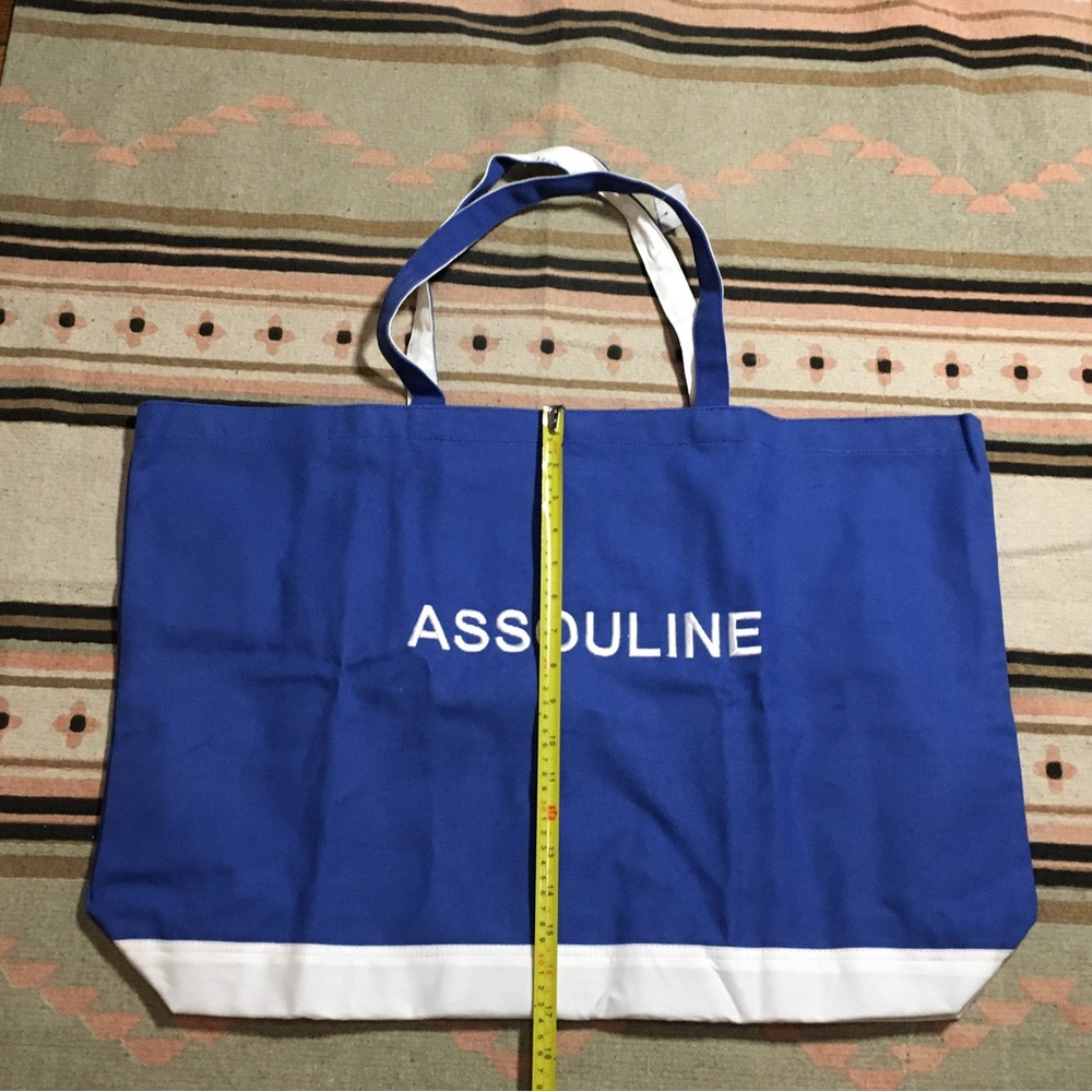 Assouline Royal blue large shoulder tote canvas never used - Picture 2 of 6